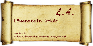 Löwenstein Arkád névjegykártya